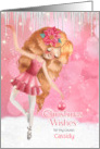 for Cousin Christmas Ballerina Theme in Pink card