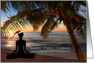 Yoga Christmas Beach Scene card