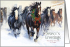 Oregon Wild Horses Western Theme Custom Christmas card