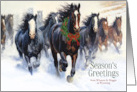Wyoming Wild Horses Western Theme Custom Christmas card