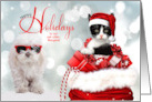 for Pet Sitter Christmas Dog and Kitten Custom card
