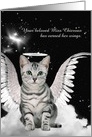 Custom Pet Sympathy Loss of a Cat Gray Tabby Angel Cat card