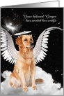 Custom Pet Sympathy Loss of a Dog Golden Retriever Angel card