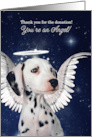 Donation Thank You You’re an Angel Dalmatian Dog for Business card