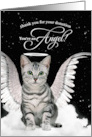Donation Thank You You’re an Angel Gray Tabby Cat card