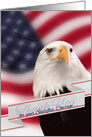 Support Our Troops Military Eagle with American Flag card