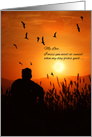 for Life Partner Missing You Male Silhouette Sunset Mountain Scenic card