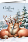 for a Couple at Christmas Romantic Reindeer in the Snow card