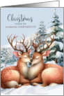 for Godparents on Christmas Romantic Reindeer card