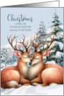for Goddaughter and Her Partner on Christmas Kissing Reindeer card