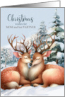 for Mother and Her Partner on Christmas Kissing Female Reindeer card