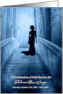 Female Celebration of Life Service Invitation in Blue card