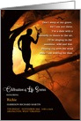 Celebration of Life Service Male Sihouette Dancing with a Butterfly card
