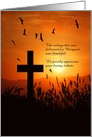 Custom Eulogy Thank You Funeral Service Sunset Cross card