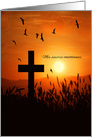 French Language Sympathy Condoleances Sunset Cross card