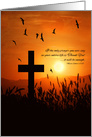 Clergy Thank You Sunset Cross in Summer Grasses card