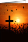 Sunset Cross Silhouette Mountain View Blank Any Occasion card