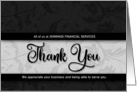 Customer Appreciation Classic Black Damask with Business Name card