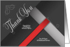 Custom Employee Anniversary Shades of Gray with Red Business card