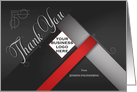 Custom LOGO Business Thank You Grayscale and Red card