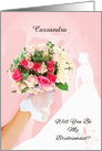 Bridesmaid Request Custom Rose Bouquet with Bride card