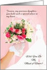 Daughter Maid of Honor Request Custom Rose Bouquet card