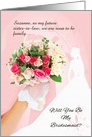 Bridesmaid Request Future Sister in Law Custom Rose Bouquet card