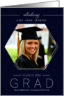 Blue Class of 2024 Graduation Announcement Custom Photo card