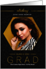 Class of 2024 Black and Gold Graduation Announcement Photo card