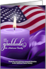 Custom Memorial Donation Thank You Purple Candle card