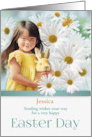 for Girls at Easter White Daisies with Custom Name card