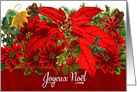 French Language Christmas Poinsettias Joyeux Nol card