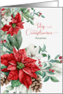 Custom Spanish Birthday Poinsettias Feliz Cumpleaos card
