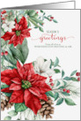 Season’s Greetings Poinsettia Professional Business Custom card