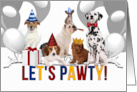 Cute Pack of Dogs in Party Hats Birthday Party Invitation card