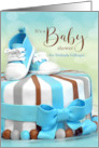Baby Shower Invitation Blue and Brown Custom card