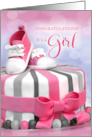 Congratulations New Baby Girl in Pink and Purple Cake card