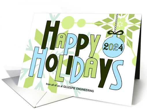 Business Holidays Modern Snowflake 2023 Custom card (1001267)