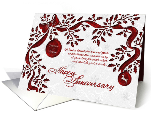Winter Wedding Anniversary Holiday Season Custom card (1005707)