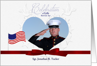 Military Celebration of Life Service Invitation Embossed Look card