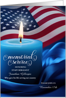 Military Memorial Service Invitation Stars and Stripes card