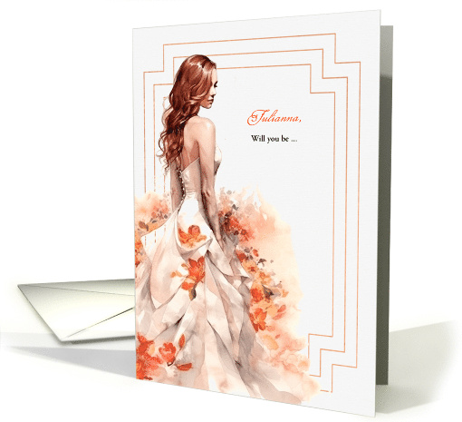 Will You Be My Bridesmaid Summer Tiger Lily Bride Custom card