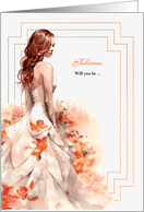 Will You Be My Bridesmaid Summer Tiger Lily Bride Custom card