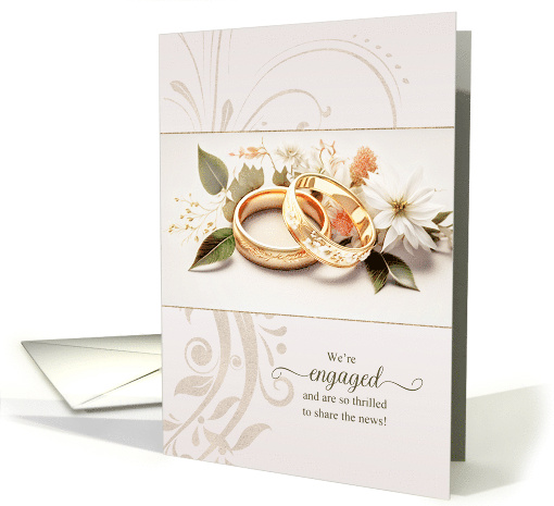 Engagement Announcement Golden Wedding Rings card (1012479)