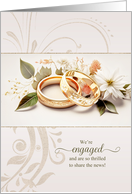 Engagement Announcement Golden Wedding Rings card