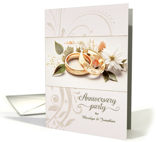 Wedding Anniversary Party Invitation Wedding Bands Custom card