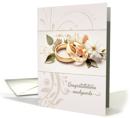 Elopement Congratulations Golden Wedding Bands card (1012753)