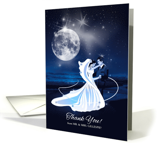 Custom General Wedding Thank You Dancing Beach Moonlight Blank card