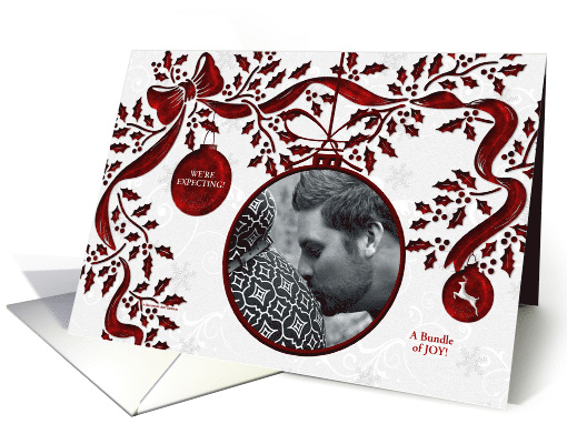 We're Expecting a Chistmastime Baby! Photo Announcement card (1013635)