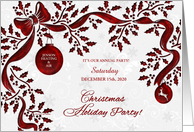 Business Christmas Holiday Party Invitation - Custom Red & White card